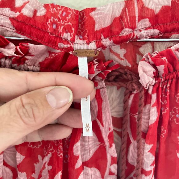 Free People Hendrix Printed top in Red - Picture 5 of 11